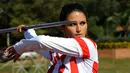 Leryn Franco juga tampil dalam tiga Olimpiade yaitu tahun 2004, 2008 dan 2012. (AFP/Norberto Duarte)