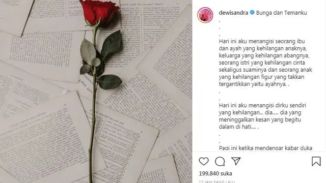 Unggahan Dewi Sandra. (Foto: Instagram @dewisandra)