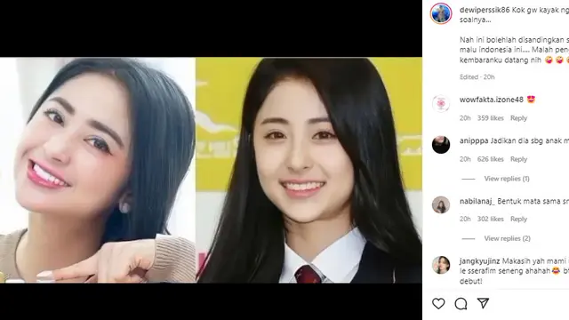 Bak Kembaran Idol Kpop, Ini 6 Potret Kemiripan Dewi Perssik dan Yunjin Le Sserafim