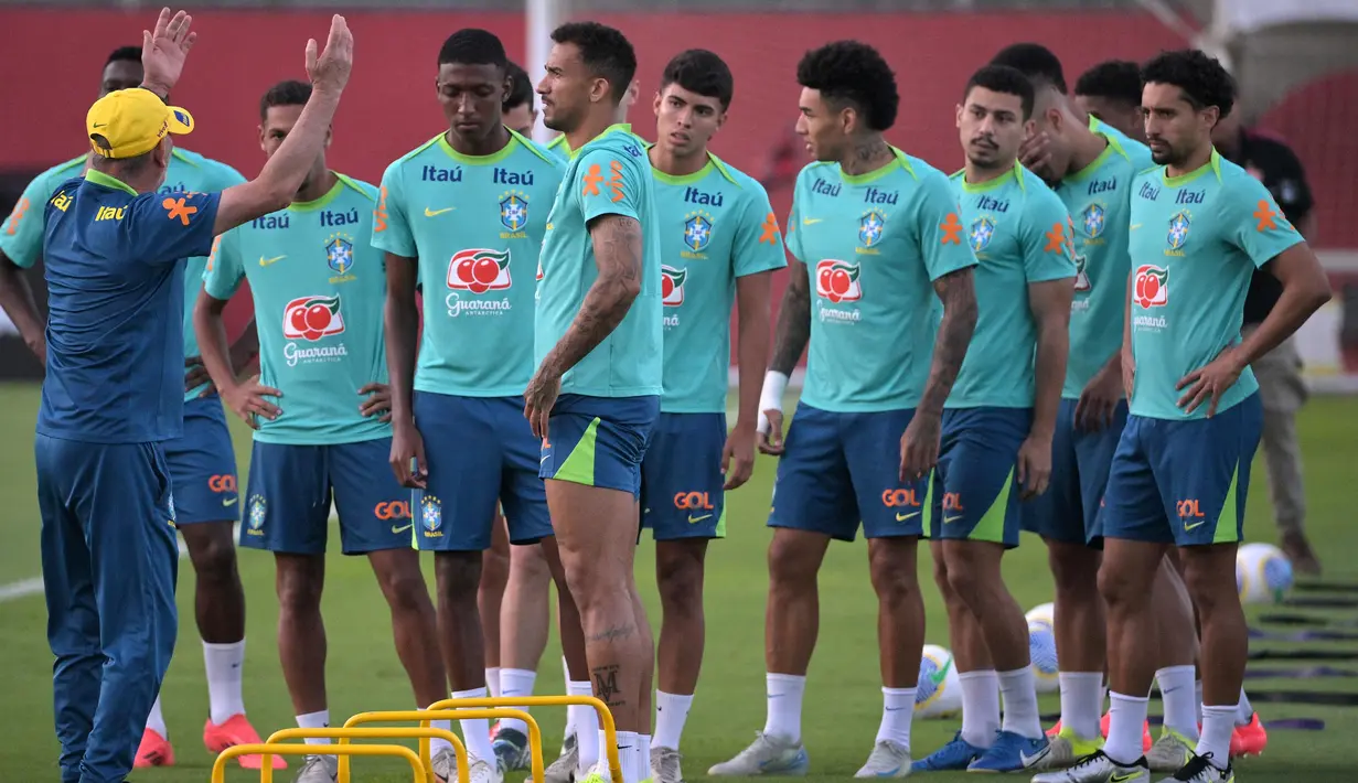 Sebagai catatan, pada pertemuan pertama dalam Kualifikasi Piala Dunia 2026 zona Conmebol, Brasil kalah  0-2 dari Uruguay. (Nelson ALMEIDA/AFP)