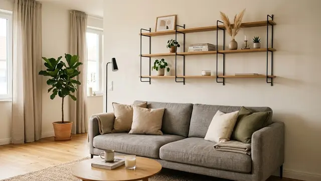 Model Rak Tipis untuk Dinding Belakang Sofa