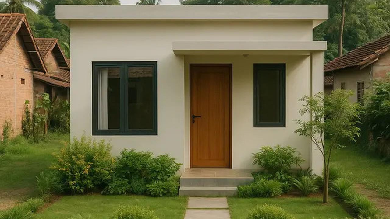 7 Gambar Rumah Sederhana Ukuran 6x9 di Kampung dengan Atap Datar