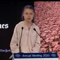 Greta Thunberg memberikan pidato dalam WEF Davos. (dok.Instagram @gretathunberg/https://https://www.instagram.com/p/B7lt09Rp6xQ//Tri Ayu Lutfiani)