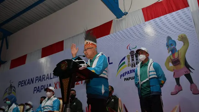 Wakil Presiden Ma'ruf Amin membuka Peparnas Papua 2021, Jumat (5/11/2021). (Foto: Setwapres)