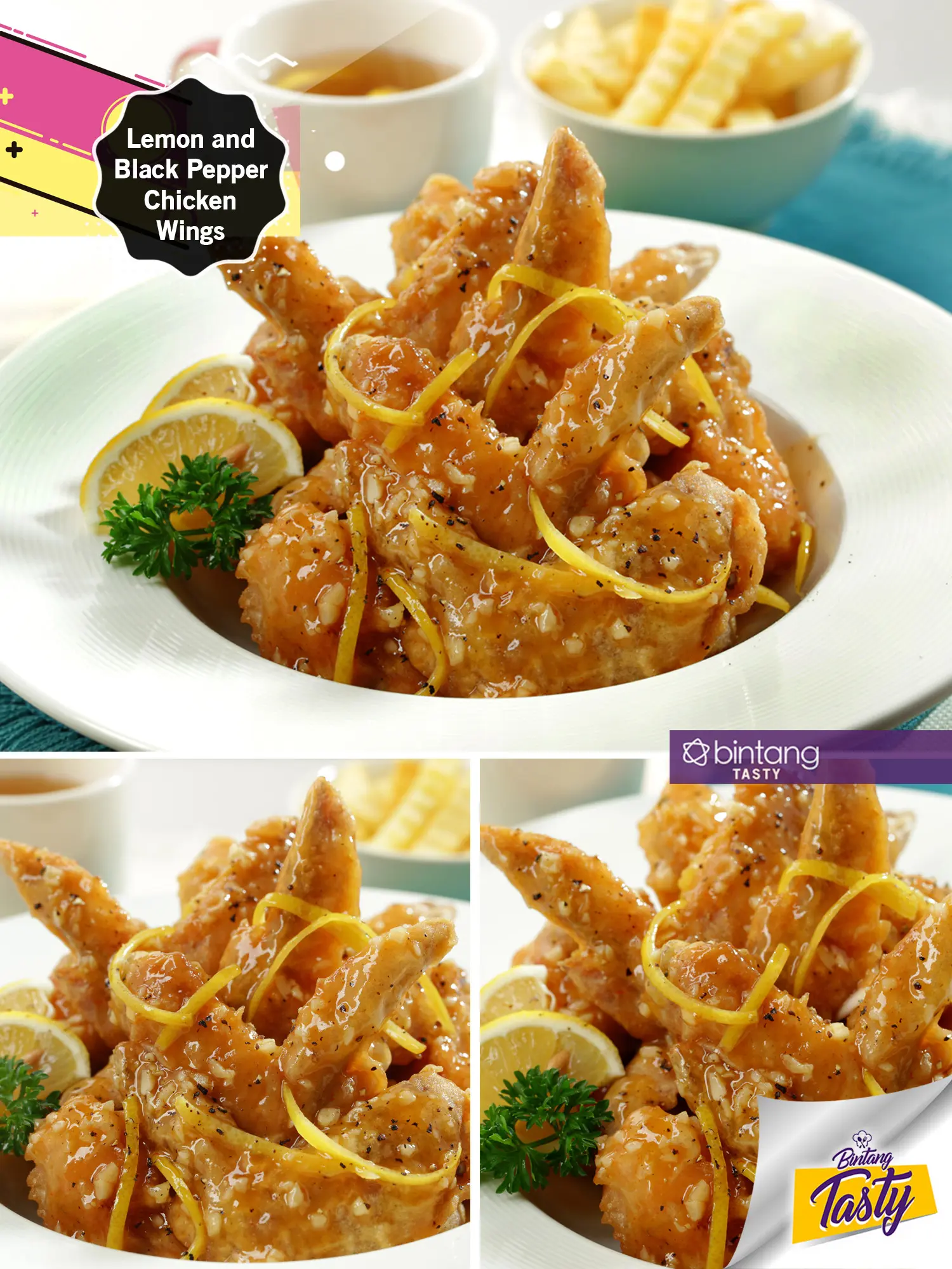Lemon and Black Pepper Chicken Wings. (Foto: Bintang.com/Daniel Kampua, Digital Imaging: Bintang.com/M Iqbal Nurfajri, Chef: Arum Sari)