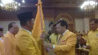 Ketua Umum Partai Golkar Setya Novanto saat melantik pengurus Golkar Kepulauan Riau. (Liputan6.com/Ajang Nurdin)