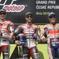 Pembalap Repsol Honda, Marc Marquez, masih menjadi memuncak klasemen sementara MotoGP 2018 diikuti Valentino Rossi dan Andrea Dovizioso. (AFP/Michal Cizek)