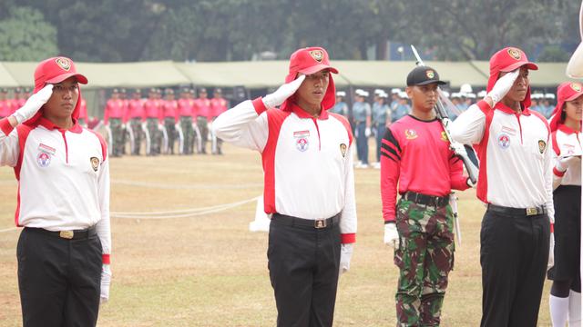 Diklat Paskibraka 2018 hari ke 15 diisi dengan latihan gabungan pertama antara para Calon Paskibraka, TNI, Polri, dan Paspampres (Foto: M Fajri Erdyansyah)