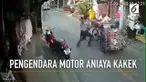 Akibat bermain ponsel, sebuah motor menabrak gerobak sampak. Tak terima, pengendara motor malah aniaya kakek pemilik gerobak.