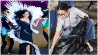 Usai tampil di Jember Fashion Carnival 2023, Prilly Latuconsina bersih-bersih sampah (Foto: Instagram prillylatuconsina96/maulanavisuals)