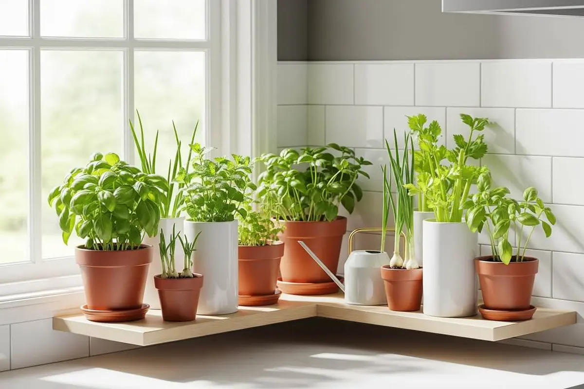 Ide Kebun Sayur Kecil di Jendela Dapur