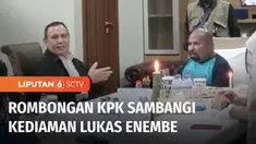 Rombongan Ketua KPK, Kapolda serta Pangdam datangi kediaman Gubernur Papua Lukas Enembe di Jayapura, Papua. Sempat diadang simpatisan Lukas Enembe, rombongan pun akhirnya diizinkan masuk untuk melakukan pemeriksaan.
