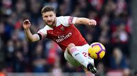 Shkodran Mustafi (41 juta euro) - Shkodran Mustafi menjadi bek Jerman termahal saat dilabuhkan Arsenal pada musim 2016/2017. Arsenal mendatangkan Mustafi dari Valencia dengan harga 41 juta euro. (AFP/Glyn Kirk)