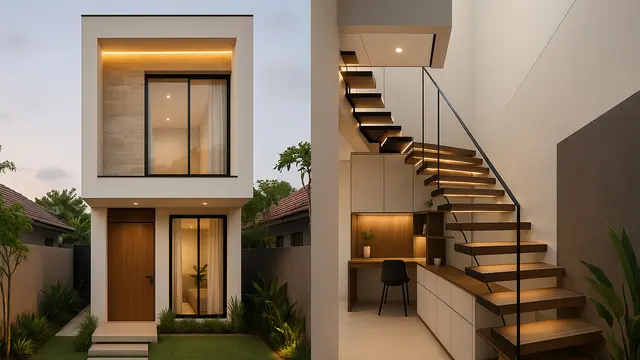 Desain Rumah 2 Lantai di Lahan Sempit Tapi Mewah/Ilustrasi gambar AI