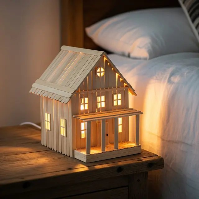 Lampu Tidur dari Stik Es Krim (AI Generated)