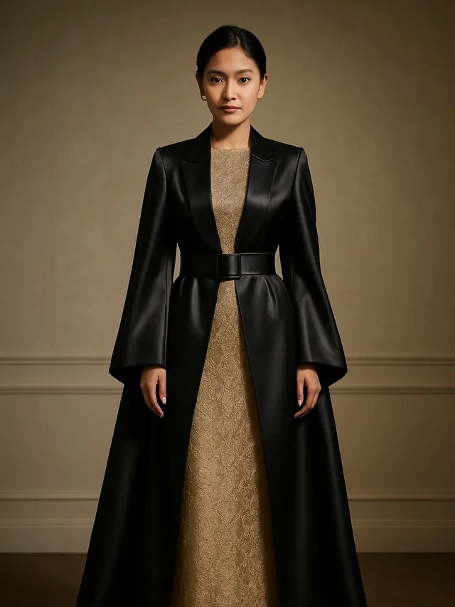 Model Long Dress Brokat Modern untuk Pesta (Image by ChatGPT)