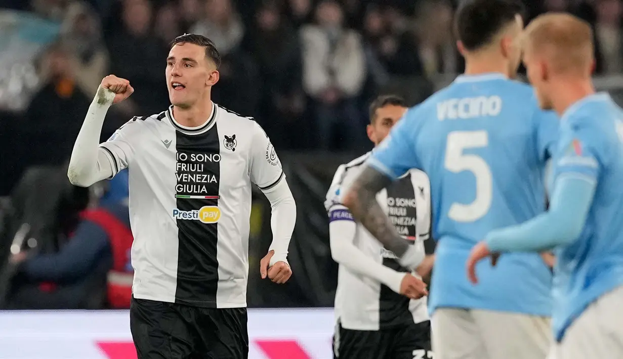 Saat ini, Udinese masih menghuni posisi 13 klasemen dengan 27 poin dari 28 laga. (AP Photo/Andrew Medichini)