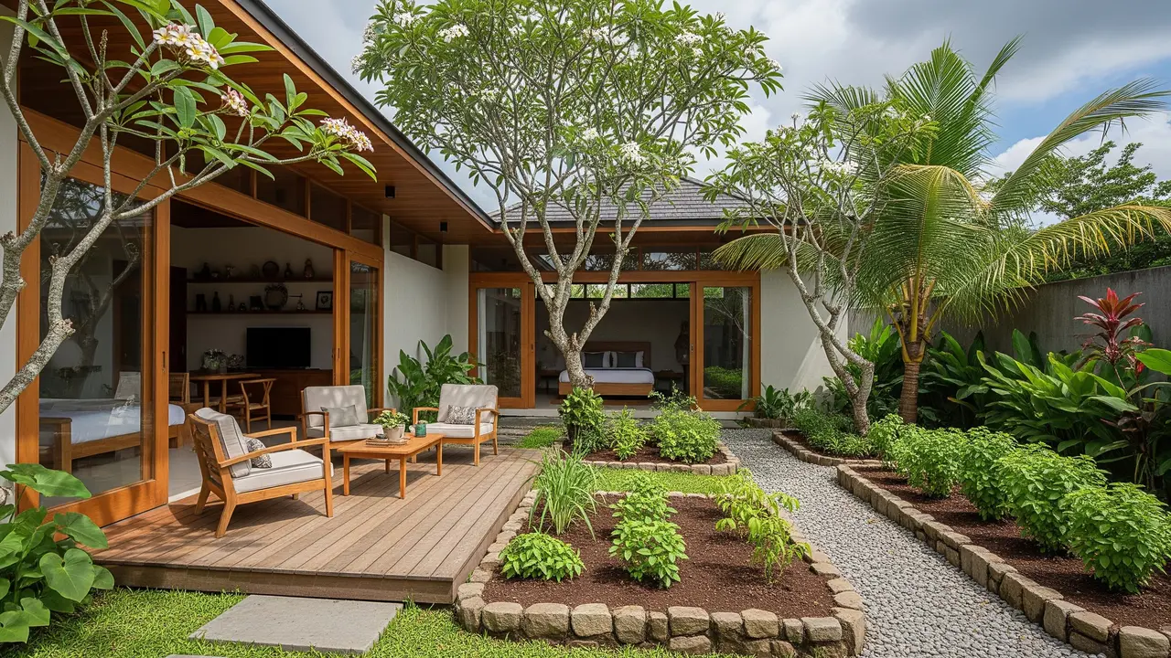 Model Rumah Mungil Tapi Punya Kebun dan Teras Samping yang Lega