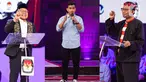 Para calon wakil presiden pada Pemilu 2024 memaparkan visi misi dalam debat kedua Cawapres 2024 di Jakarta Convetion Center, Jumat (22/12/2023). (Liputan6.com/Faizal Fanani)