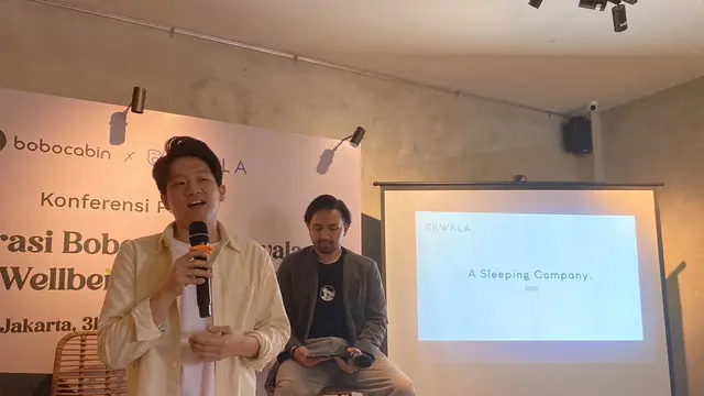 Konferensi Pers Bobobox x Kwala Journey to Well Being Calm in Cocoon, Jakarta Selatan, Selasa, 31 Oktober 2023.