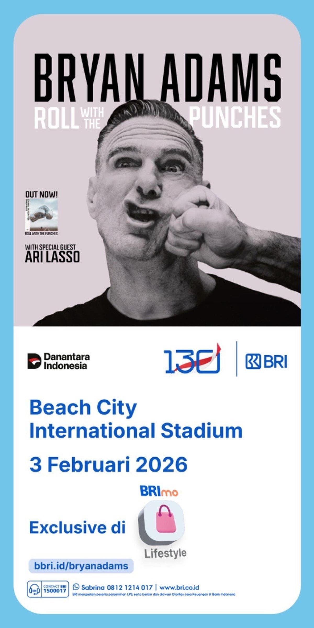konser Bryan Adams 'Roll With The Punches Live in Jakarta 2026'