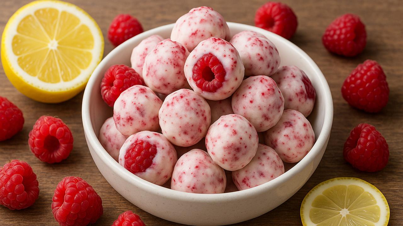 Ilustrasi Yogurt Lemon Rasberi Beku