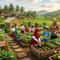 Cara bikin kebun sayur cantik di desa untuk edukasi anak. [Foto: Gemini]