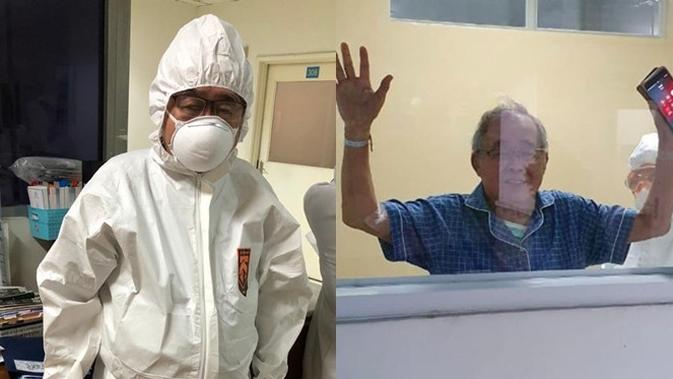 Kondisi dr. Handoko, dokter berusia 80 tahun yang turut urus pasien Corona, kian membaik. (Sumber: Facebook/Hengky)
