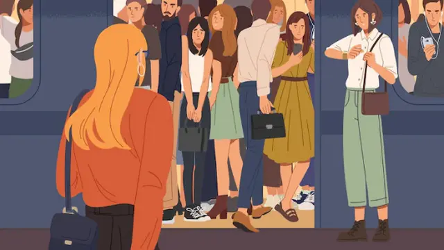 Ilustrasi Keramaian di Dalam Kereta (sumber: freepik)