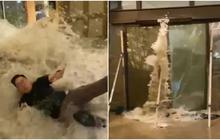 Dahsyatnya Topan Super Ragasa Melanda Hong Kong, Rusak Pintu Kaca dan Lobi Hotel Terendam Banjir