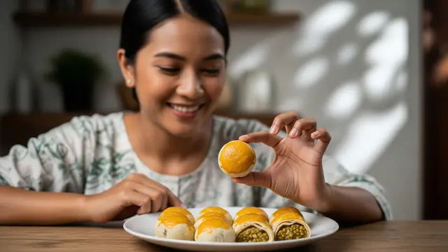 Ilustrasi kue pia kacang hijau