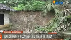 Longsor terjadi akibat hujan deras yang mengguyur sejak Sabtu siang hingga Minggu dinihari.