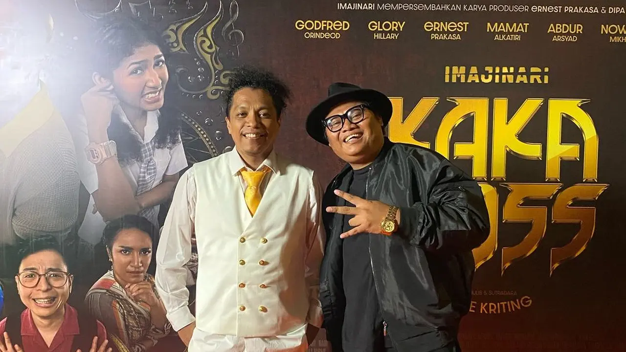Usai Ikut Demo di Gedung DPR, Ini 6 Potret Arie Kriting di Gala Premiere Film Kaka Boss