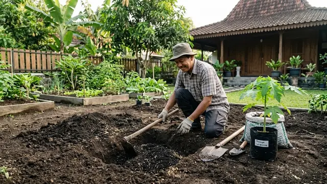 Cara Menanam Pepaya California di Pekarangan agar Tidak Tumbuh Terlalu Tinggi/AI Generated