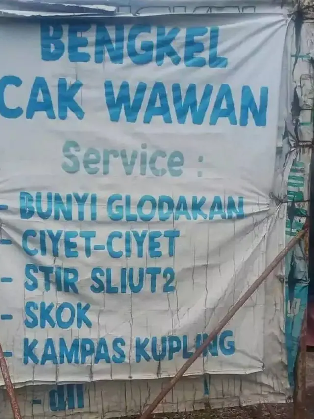 10 Potret Lucu Tulisan di Bengkel Ini Bikin Pelanggan Nyengir