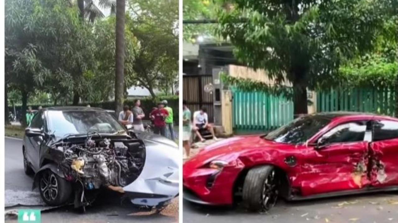 Viral Porsche Tabrak Honda HR-V hingga Ringsek, Diduga Gara-gara Ngebut