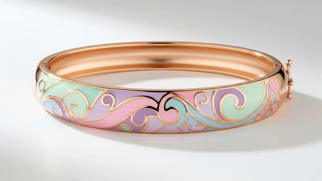 Paduan Enamel Pastel dan Emas Rose Gold