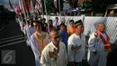 Peserta mengikuti pawai memperingati hari lahir Pancasila di Jl Malioboro, Yogyakarta, (01/6/2016).Hari 1 juni ini pun dijadikan pemerintah sebagai hari libur nasional. (Boy Harjanto)