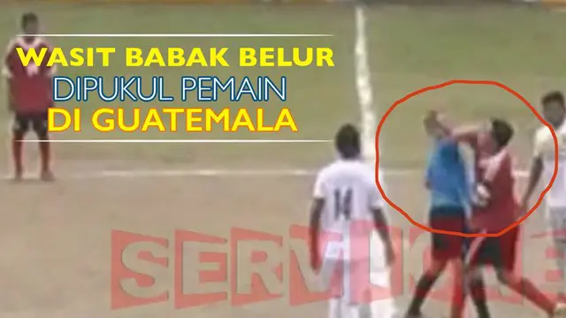 Sergio Castaneda wasit yang memimpin laga divisi tiga di Guatemala dipukul hingga babak belur oleh Daniel Pedrosa.