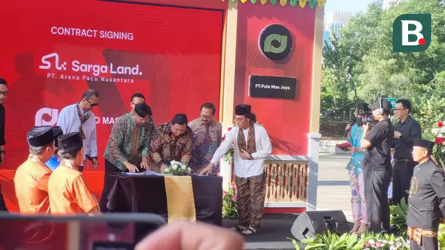 Penandatanganan perjanjian kerja sama antara Sarga Land melalui PT Arena Pacu Nusantara bersama dengan PT Pulo Mas Jaya di Jakarta International Equistrian Park Pulo Mas