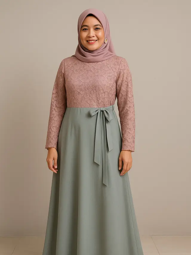 Rekomendasi Gamis Brokat Tali Samping untuk Ibu-ibu Usia 40 Tahun (Foto: ChatGPT)
