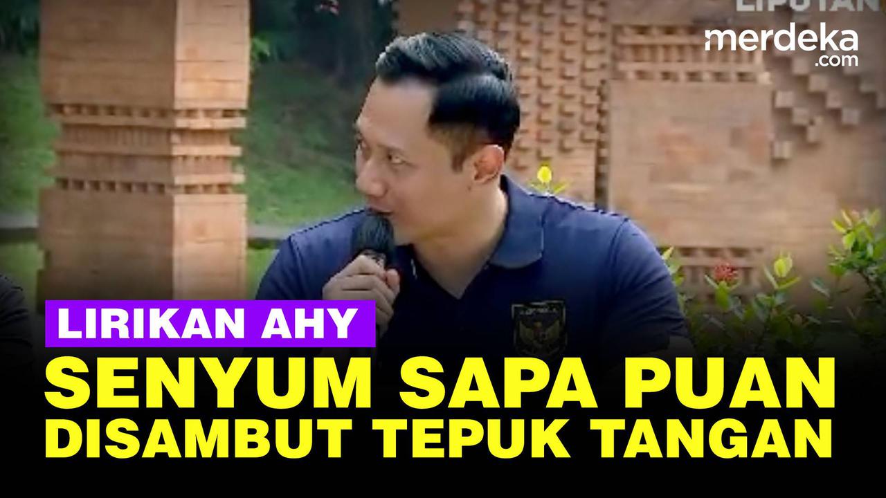 VIDEO: Lirikan AHY Sambil Senyum Sapa Hangat Puan Maharani