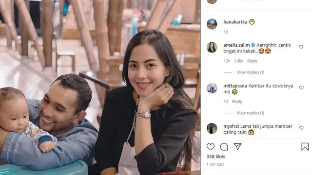 Potret Enji bersama istri dan anaknya yang dibilang mirip Bilqis
