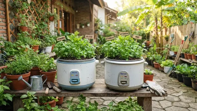 Ide Magic Com Rusak untuk Pot Sayur