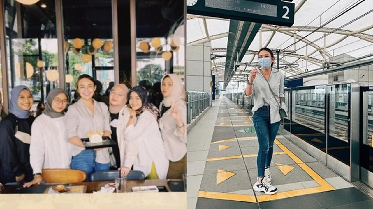 6 Momen Amanda Manopo Reuni Bareng Sahabat SMP, Seru Naik MRT