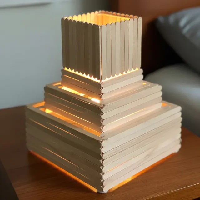 Lampu Tidur dari Stik Es Krim (AI Generated)