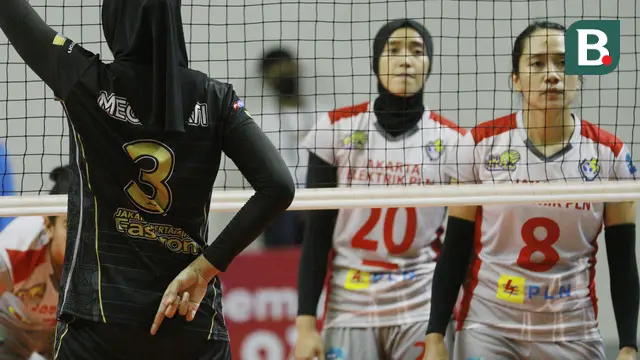 Foto: Laga Berjalan Sengit, Jakarta Elektrik PLN Dipaksa Menyerah Jakarta Pertamina Fastron di PLN Mobile Proliga 2022