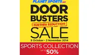 Semua gerai Planet Sport & Sport Station di Indonesia menawarkan program Door Buster Sale diskon hingga 50 persen.
