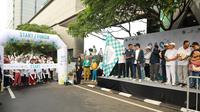 Menteri Agama Nasaruddin Umar meluncurkan Gerakan Sadar Pencatatan Nikah (Gas Pencatatan Nikah) dalam suasana Car Free Day (CFD) Jakarta, Minggu (6/7/2025). (Tim News).
