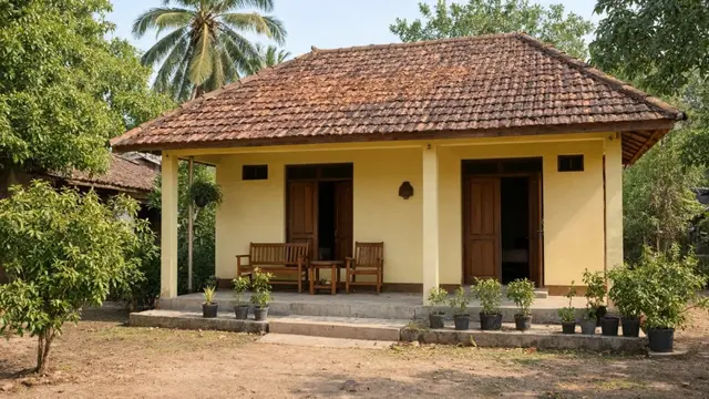 Rumah Kecil di Desa dengan 2 Kamar (AI Generated)